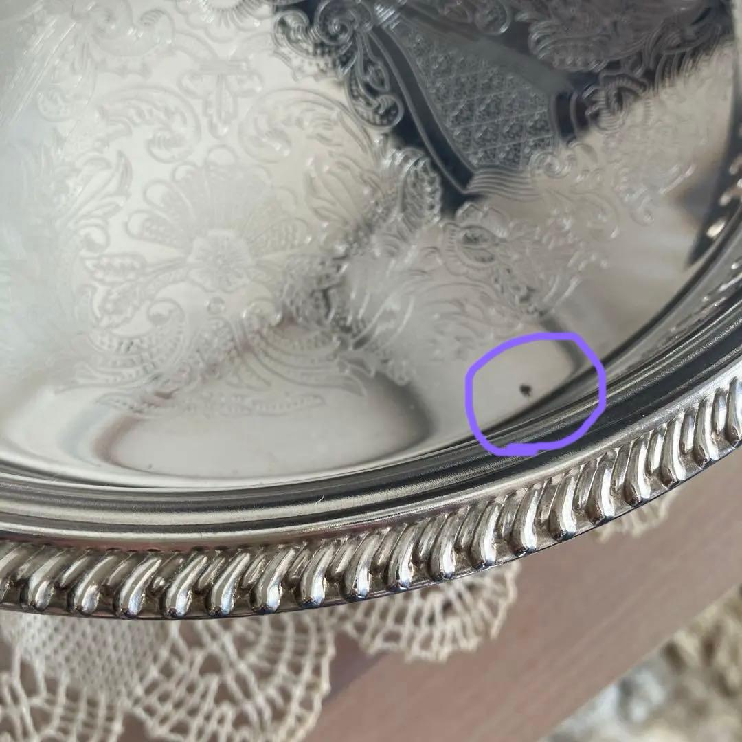 英国アンティーク　シルバープレート　ギャラリートレイ