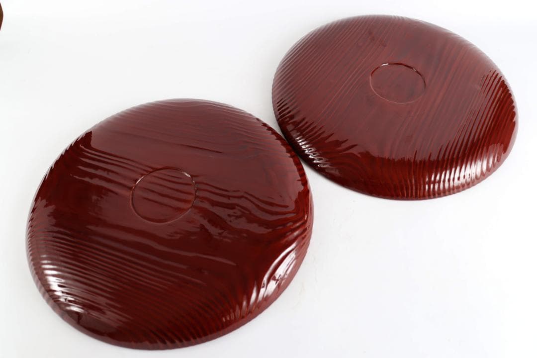 茶道具 平安吉象堂 杉木目 会席盆 丸盆 八枚 共箱