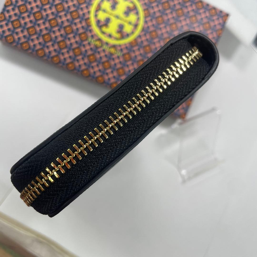 新品　トリーバーチ　長財布（黒）TORYBURCH ラウンドファスナー　ブラック