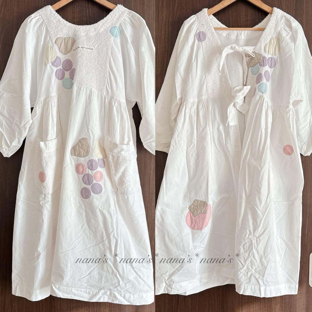 POTECHINO ポテチーノ エプロンドレス 割烹着 ワンピース 白 尾道