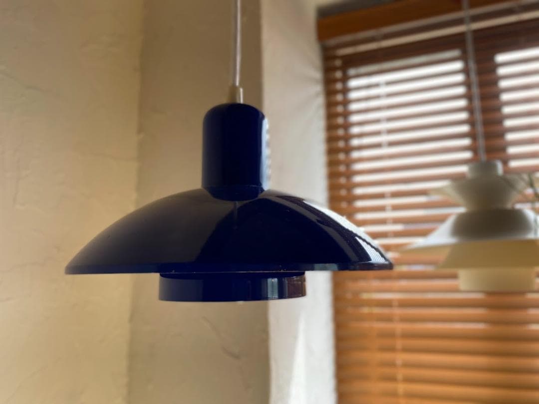 80s ヴィンテージ デンマーク製 E.S Horn ペンダントライト 青