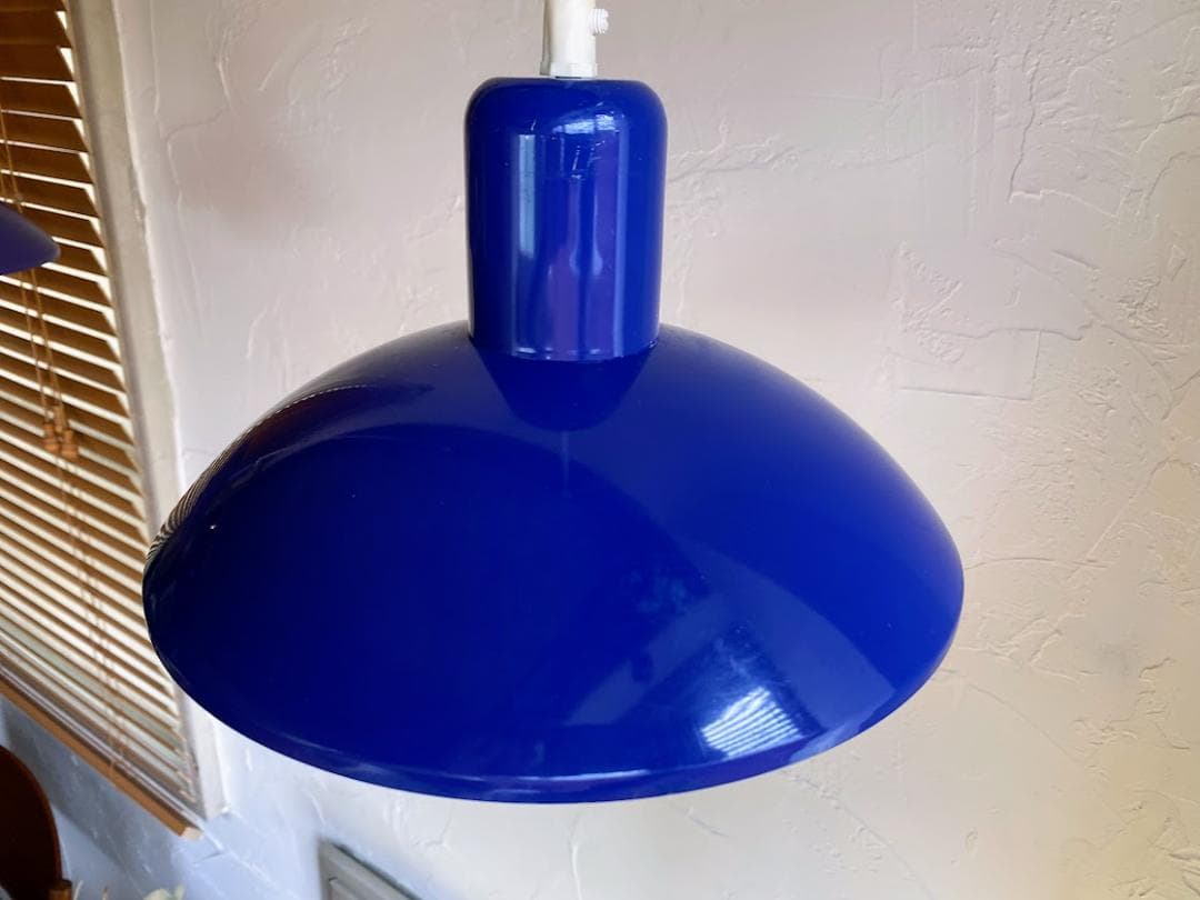 80s ヴィンテージ デンマーク製 E.S Horn ペンダントライト 青