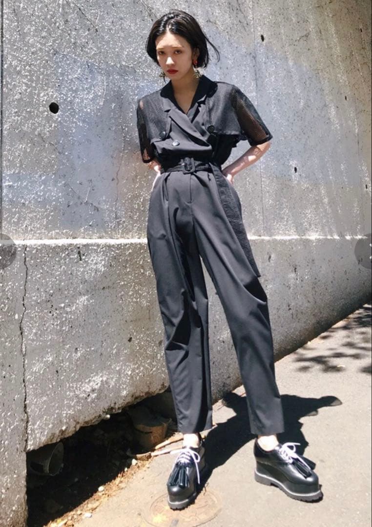 PAMEO POSE メッシュボレロオールインワン