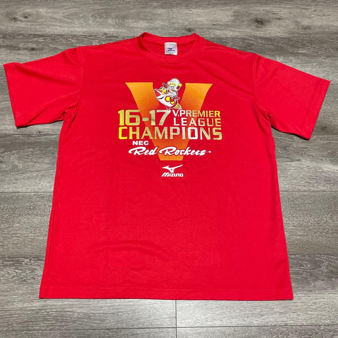 極美品 MIZUNO NECレッドロケッツ 16-17優勝記念 DRY Tシャツ