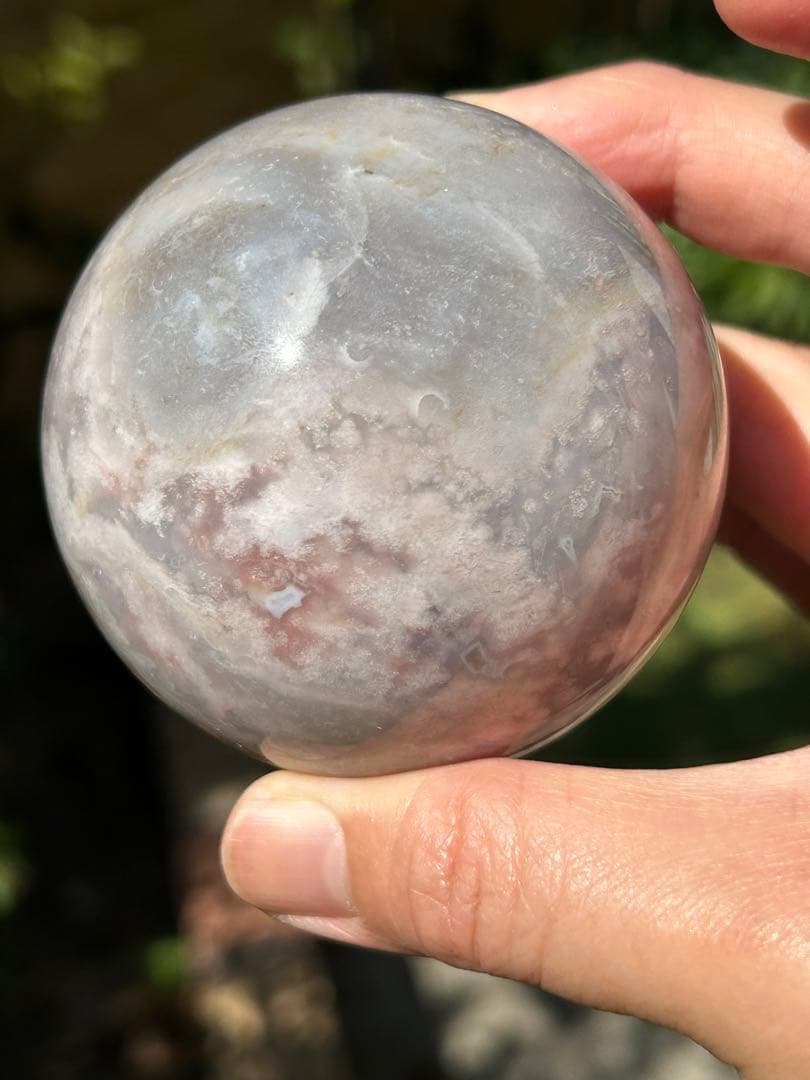 ꧁桜瑪瑙水晶共生スフィア68mm꧂