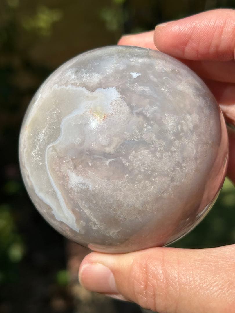 ꧁桜瑪瑙水晶共生スフィア68mm꧂
