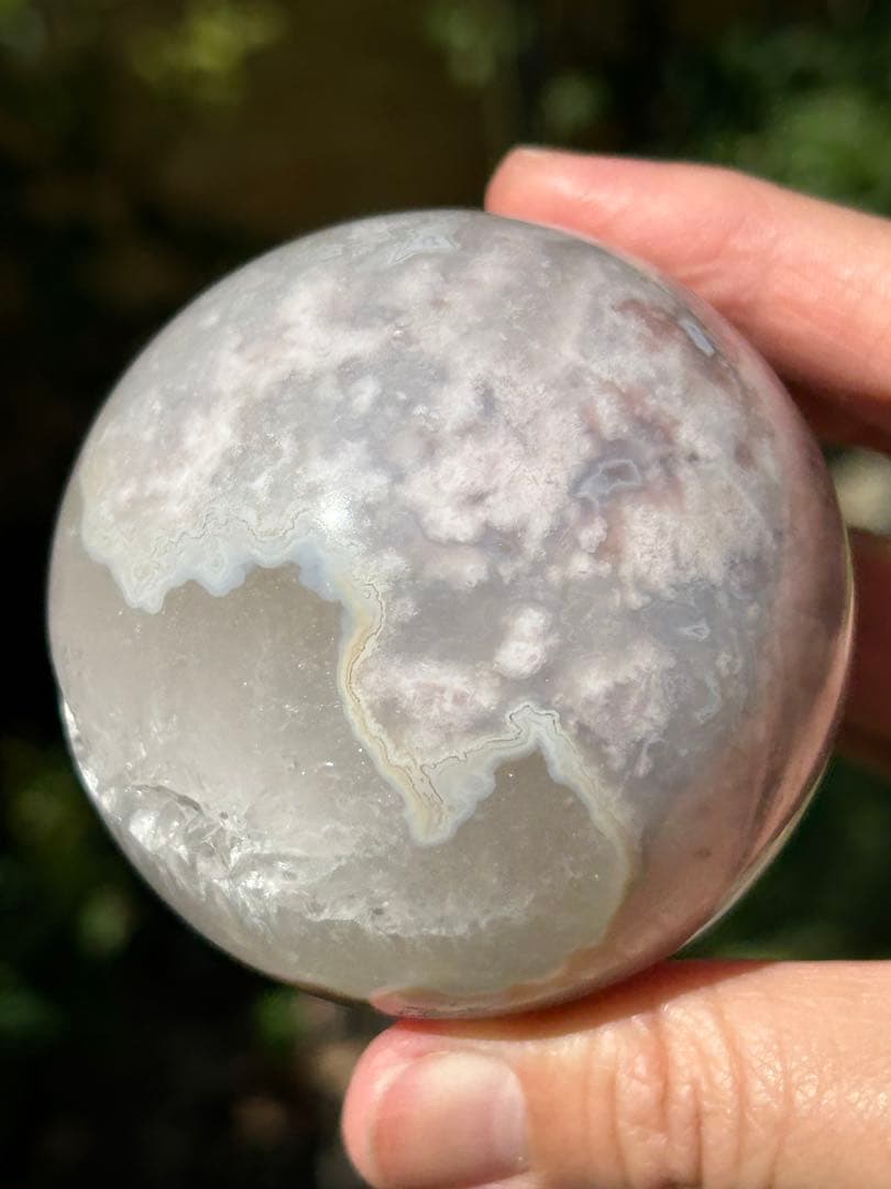 ꧁桜瑪瑙水晶共生スフィア68mm꧂