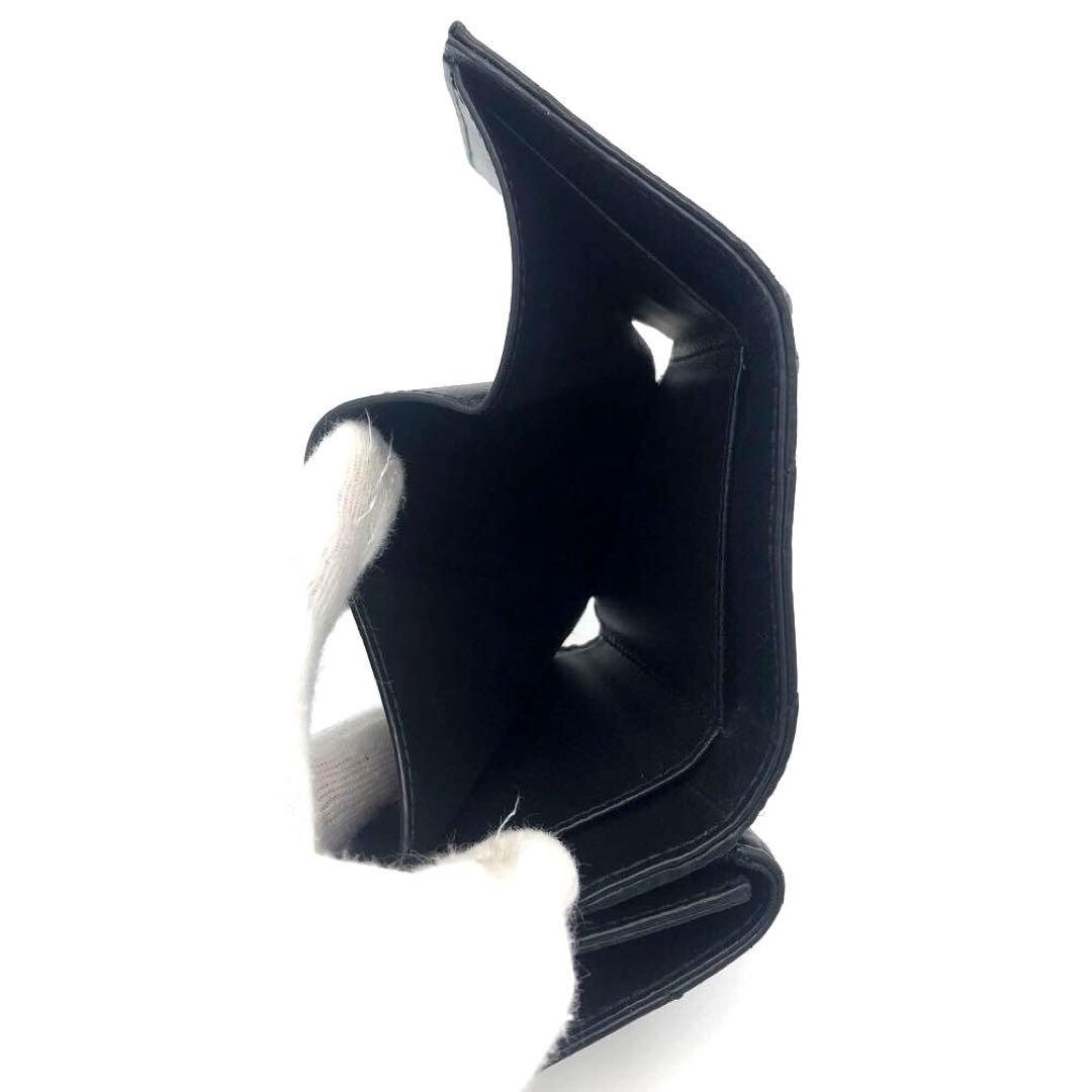 未使用級✨バレンシアガ CRUSH レザー　三つ折り財布 ブラック