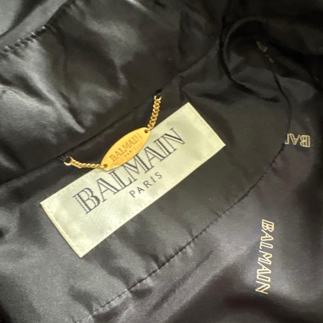 バルマン　3way ジャケット　コート　総シルク　ブルーフォックスM