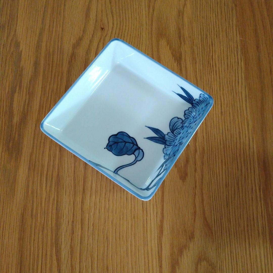 ご確認用です。源右衛門　染付向日葵角皿