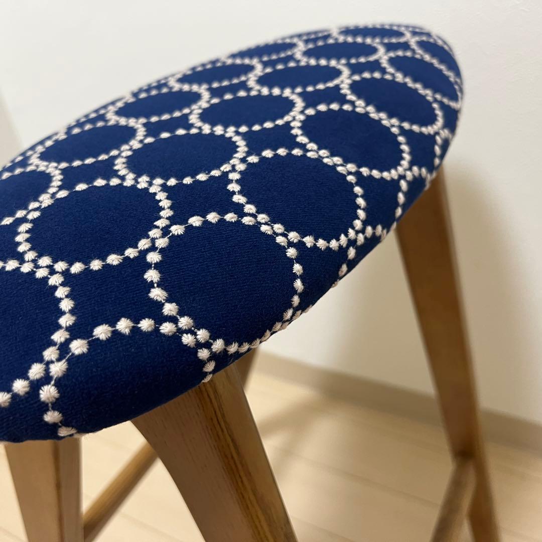 ミナペルホネン スツール タンバリン 折りたたみ 【ネイビー/オレンジ】 椅子