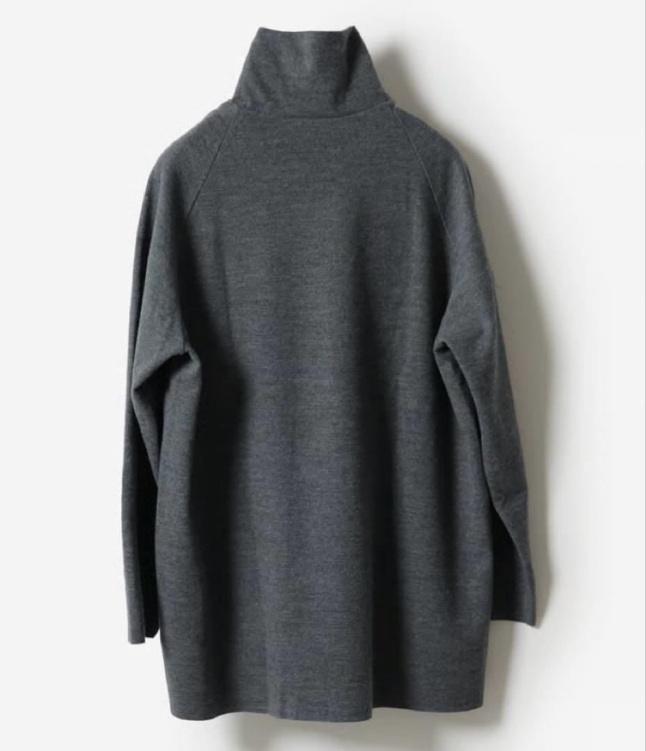 MB ハイエンド尾州ウール カットオフプルオーバーオフタートルネック　グレー