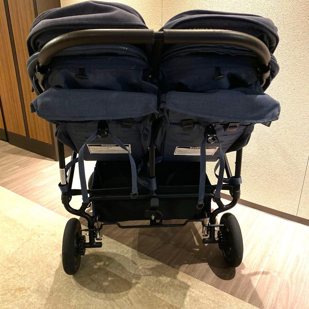 【処分特価】AirBuggy ココダブル アースブルー 0か月~ 双子ベビーカー