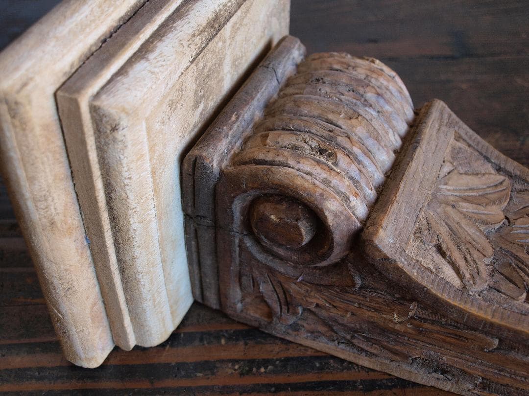 ssx2673___木彫刻 コーベル コンソールウォールシェルフ/K049