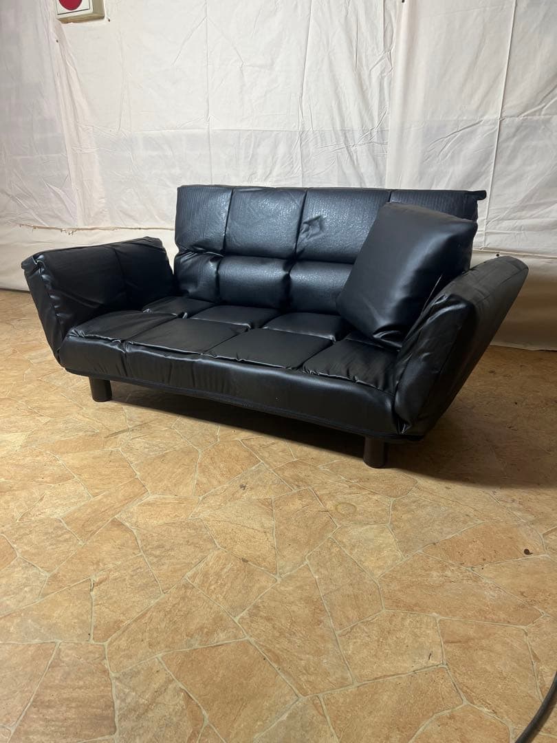 ブラック ソファベッド KJ-SF011K-1M