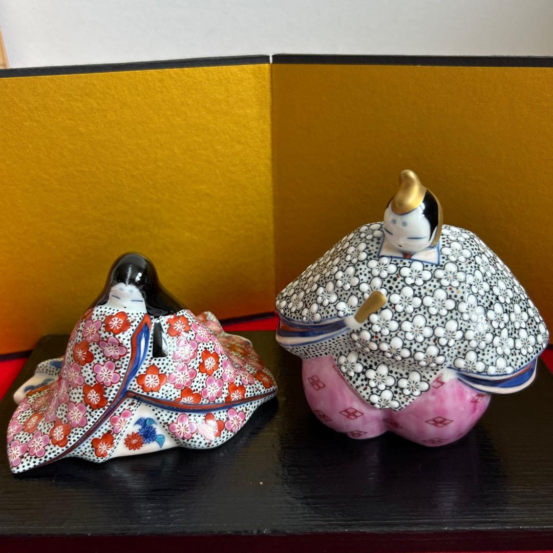 【美品】源氏雛 伊万里焼 陶器人形 萬太郎作
