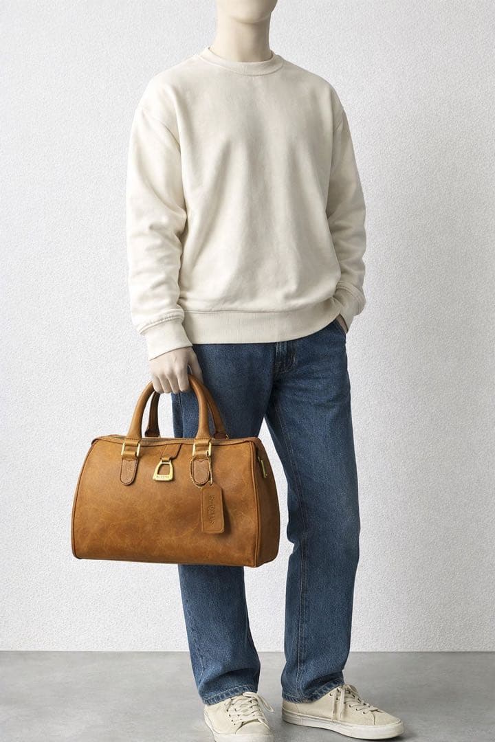 良品　Burberrys　希少　ヴィンテージ　ボストンバッグ　レザー　ブラウン