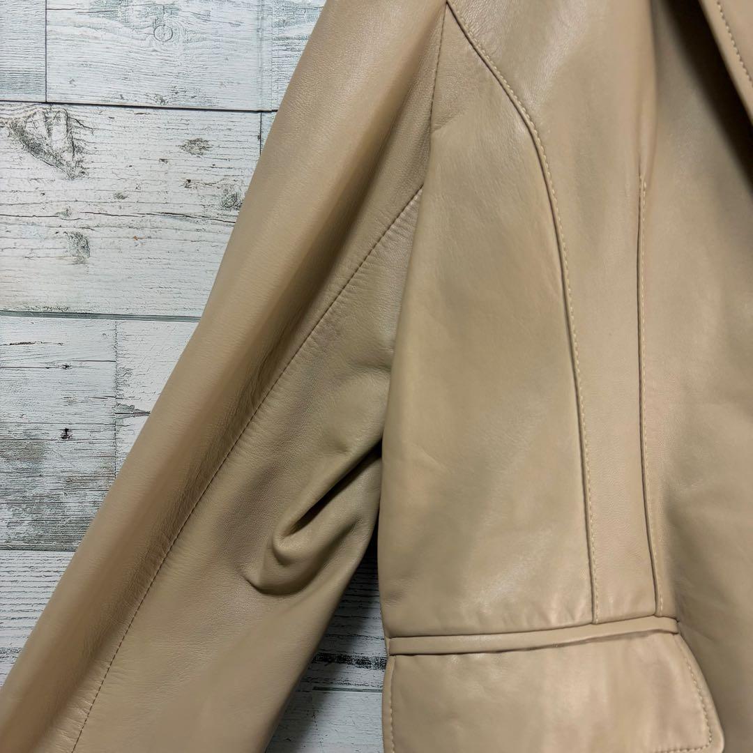 ☆最高級☆バルマン　レザージャケット　テーラードジャケット　ラムレザー&シルク