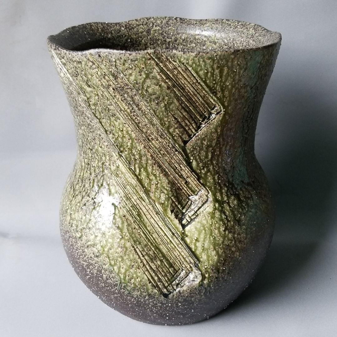 大容量‼️信楽焼傘立て  黒ビードロ 高さ４７cm