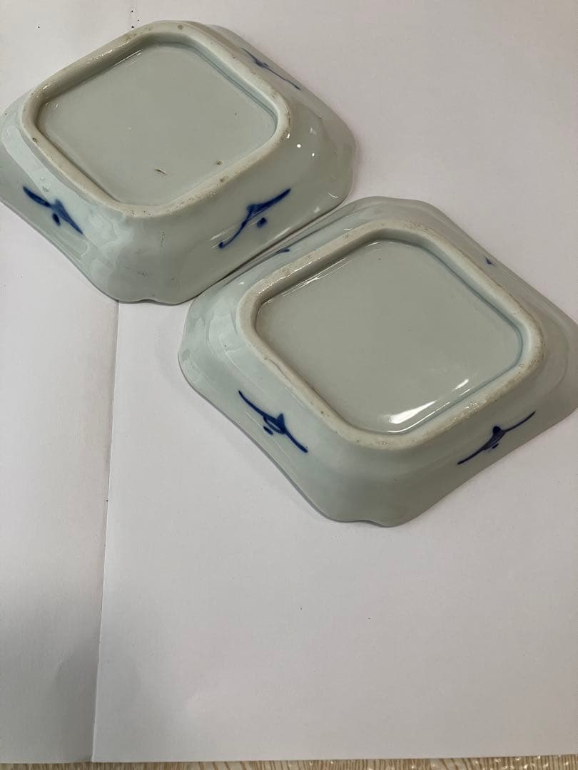 【未確認】古伊万里焼き 手描き 色絵金彩 四方皿 10枚