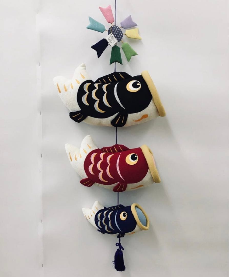 【新品未使用】龍虎 節句人形 吊りふわふわ鯉のぼり こいのぼり 全長105cm