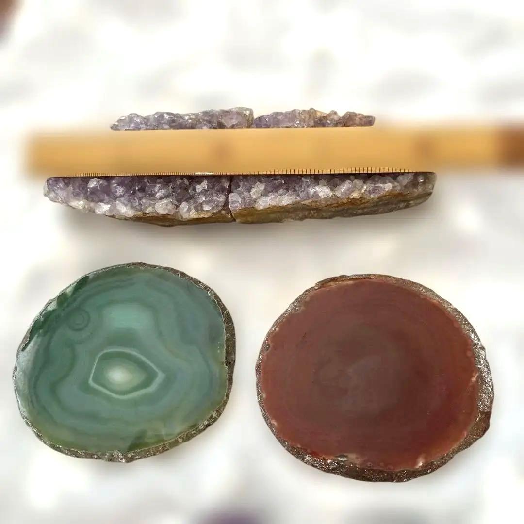 ❤️大変希少な象形2色のトレジャー瑪瑙とスライス瑪瑙、紫水晶他❤️