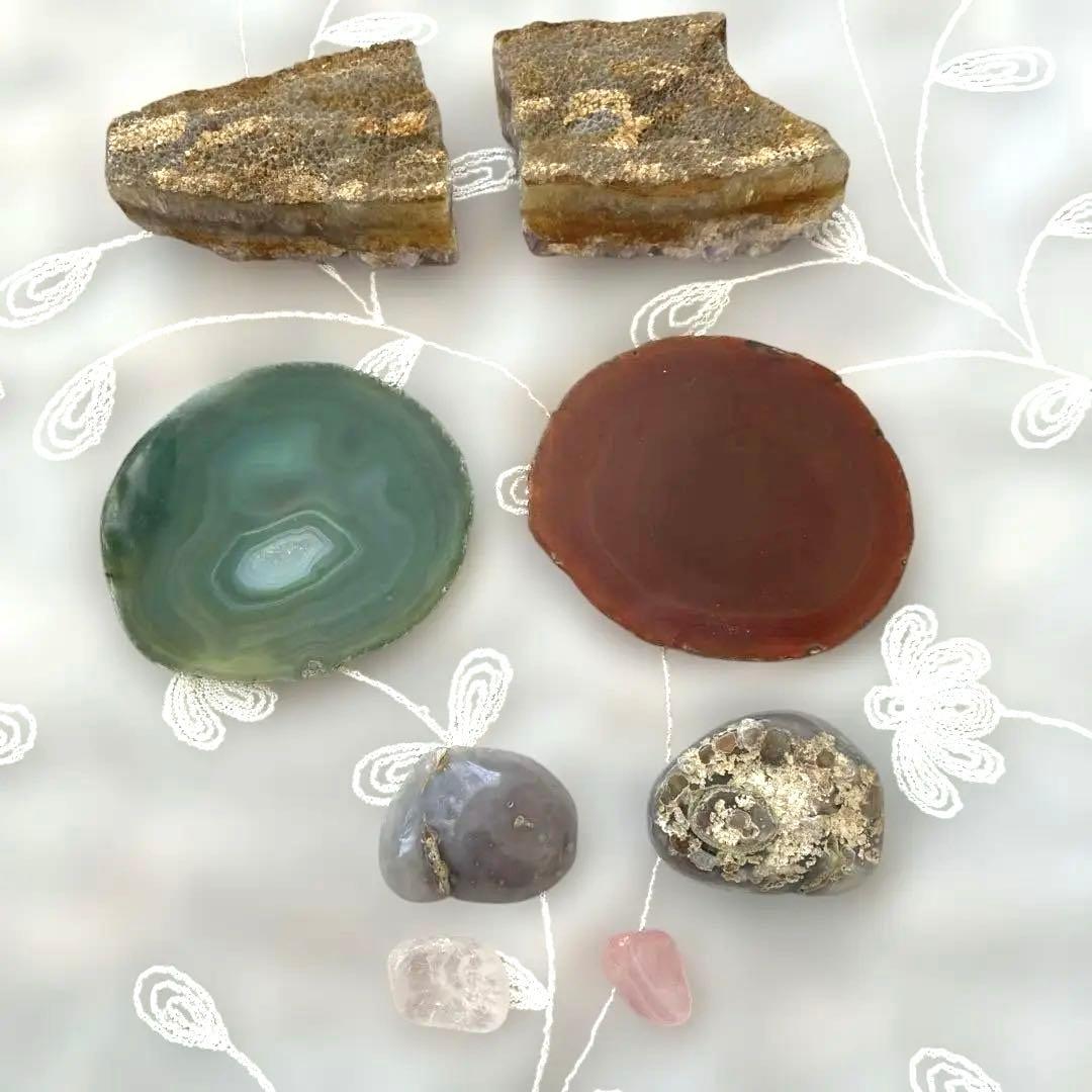 ❤️大変希少な象形2色のトレジャー瑪瑙とスライス瑪瑙、紫水晶他❤️