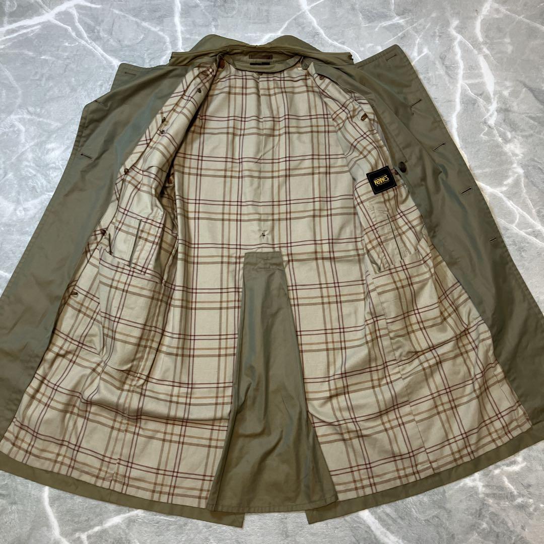 【美品】KENNES トレンチコート ライナー付き 玉虫色 裏地 チェック L