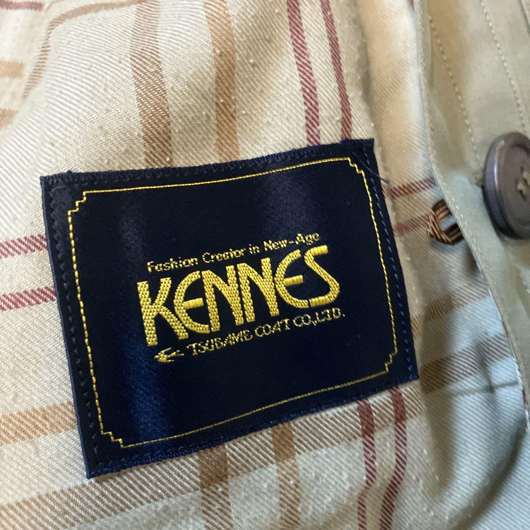 【美品】KENNES トレンチコート ライナー付き 玉虫色 裏地 チェック L