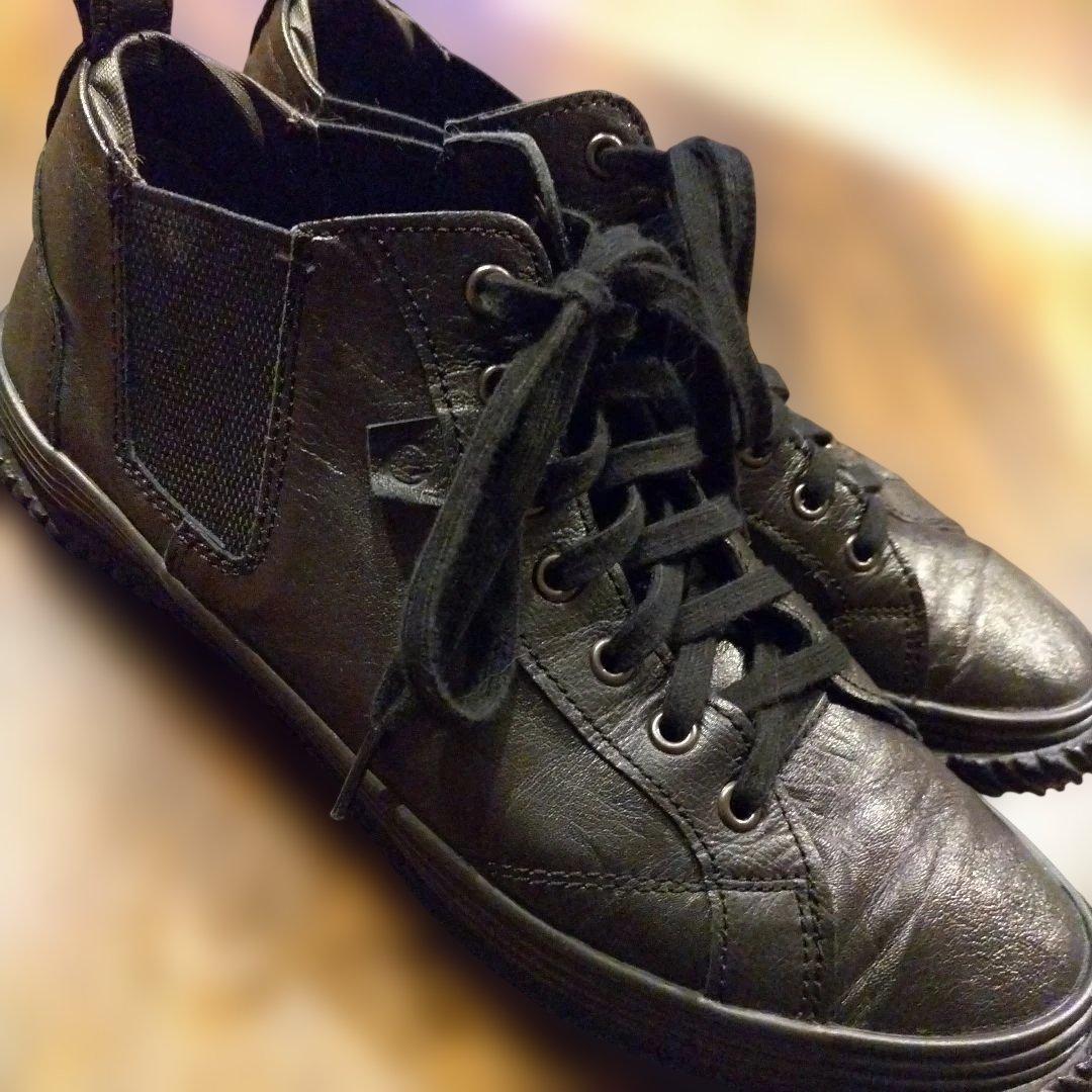 スピングル サイドゴアモデル スニーカー　SP-442 Black/Black