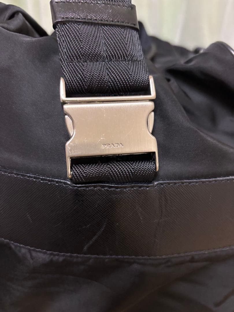 PRADA 黒 ナイロン ボストンバッグ　ショルダー付き　旅行バック