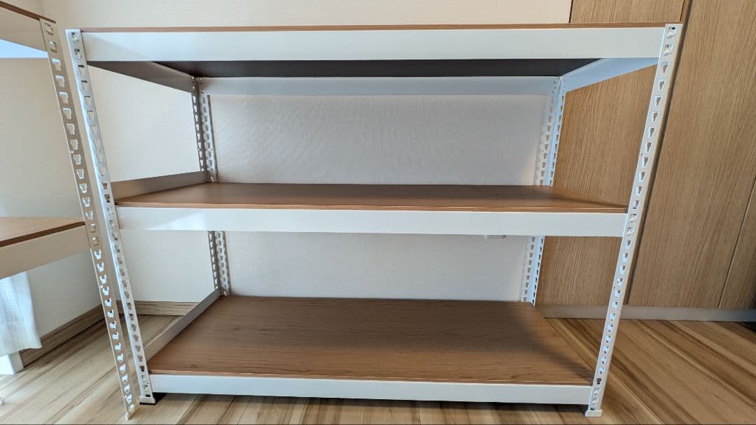 【引越し！急募！】スチールラック 5段 ホワイト/ブラウン