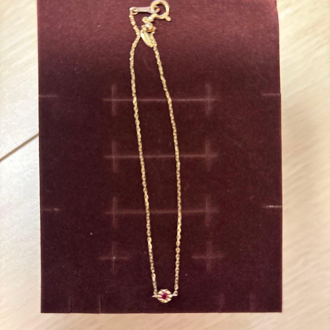 ete K18YG フルール ブレスレット　ルビー