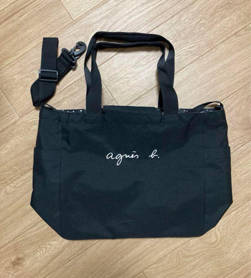 【超美品】agnès b. ブラック マザーズバッグ
