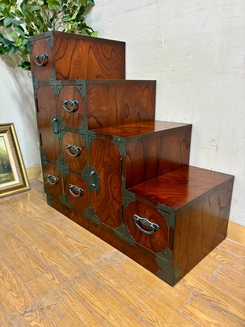 管462☆民芸家具☆時代箪笥☆階段箪笥