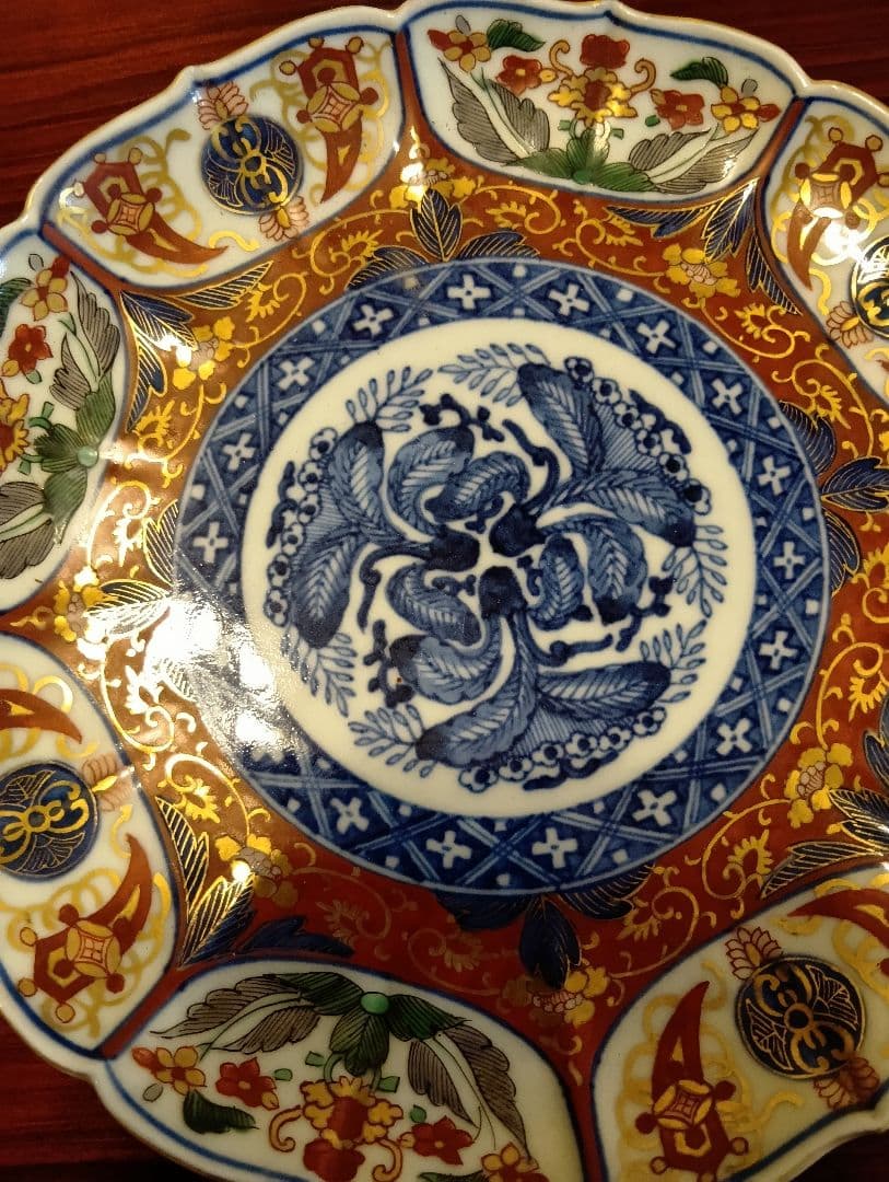 骨董品大明成年製金彩皿 10枚 サイズ22 cm