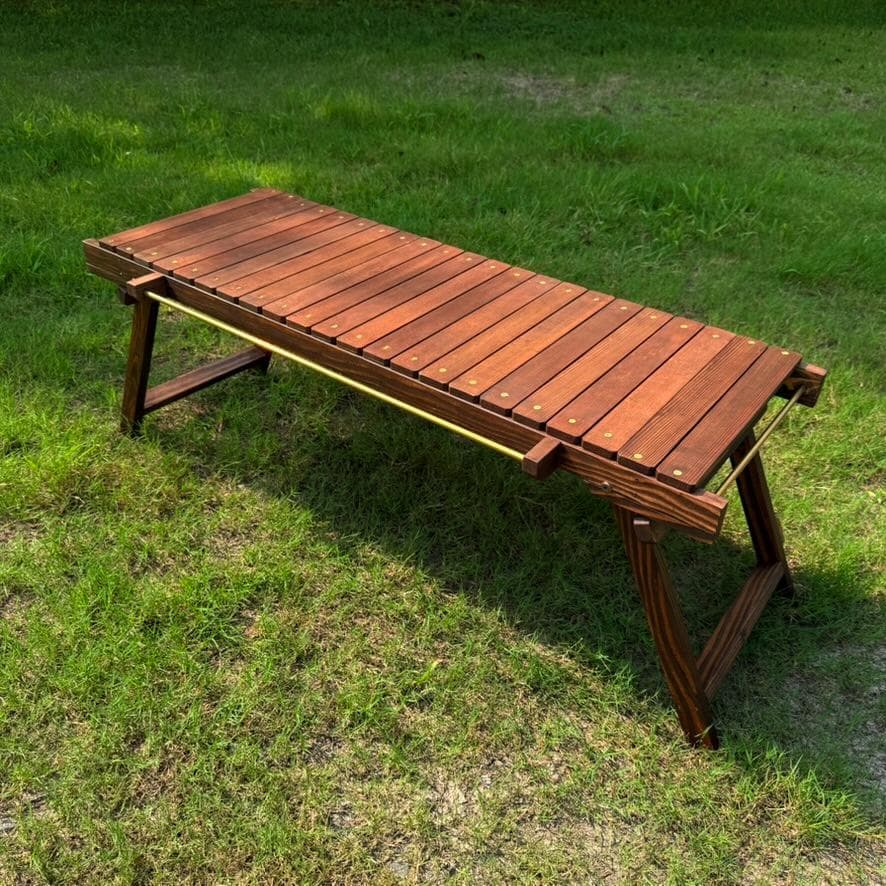 折りたたみローテーブル 真鍮シェラカップ掛け＆真鍮ビス igtテーブル