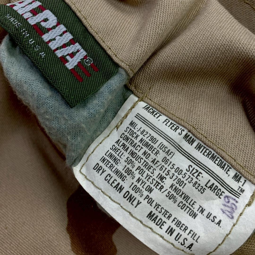 デザートカモ 80s USA製 ALPHA MA-1 コットン L　D976