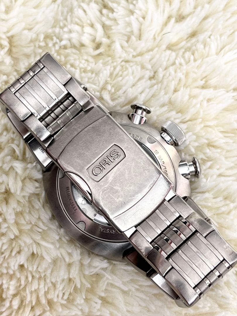 箱ギャラ有り 希少 オリス TT3 チタン クロノグラフ 自動巻