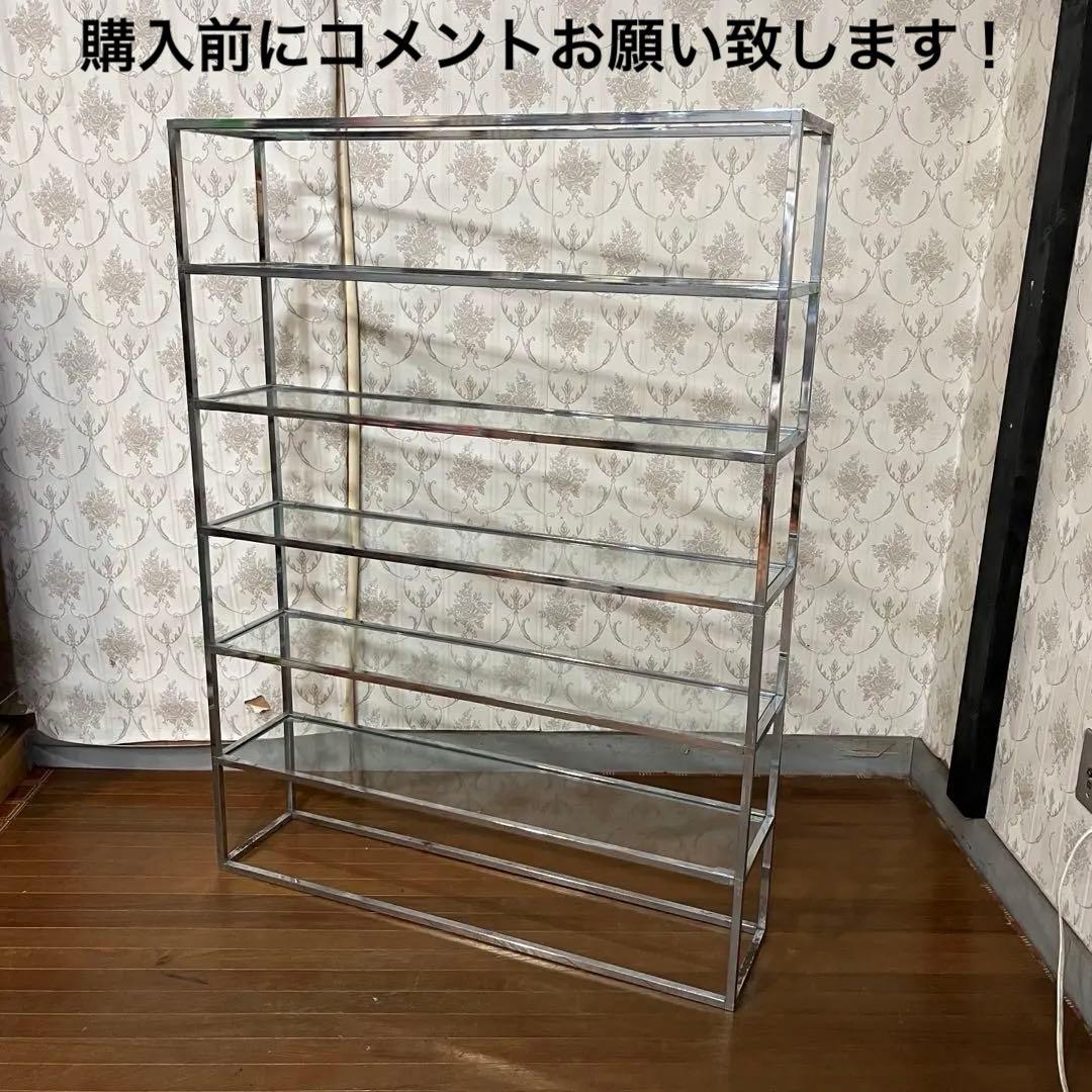 【インダストリアル】アイアンフレーム 5段 ガラスラック 飾り棚 シェルフ