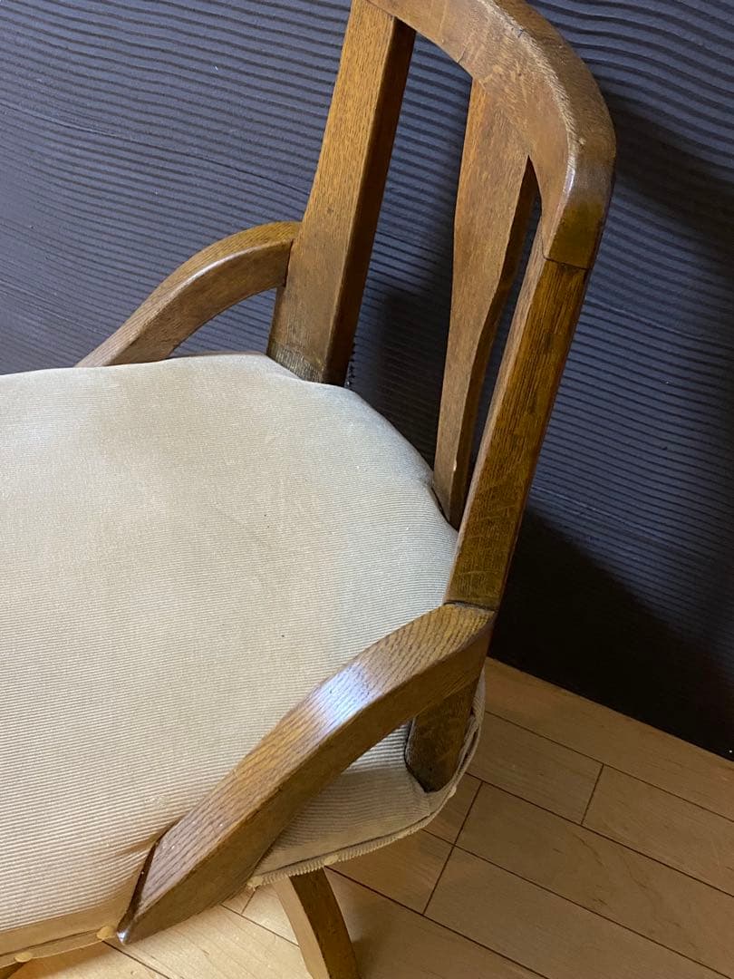 ウッドチェア　回転椅子　レトロモダン　1930〜40年代　日本製　昇降式