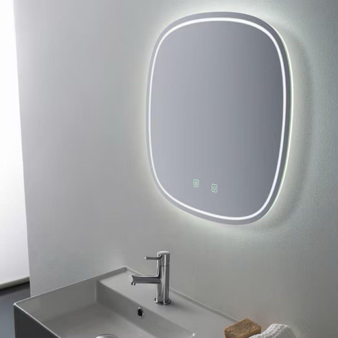 m*7様 LEDライト付壁掛鏡　ミラタップ　ノルマ45 サンワカンパニー　DIY