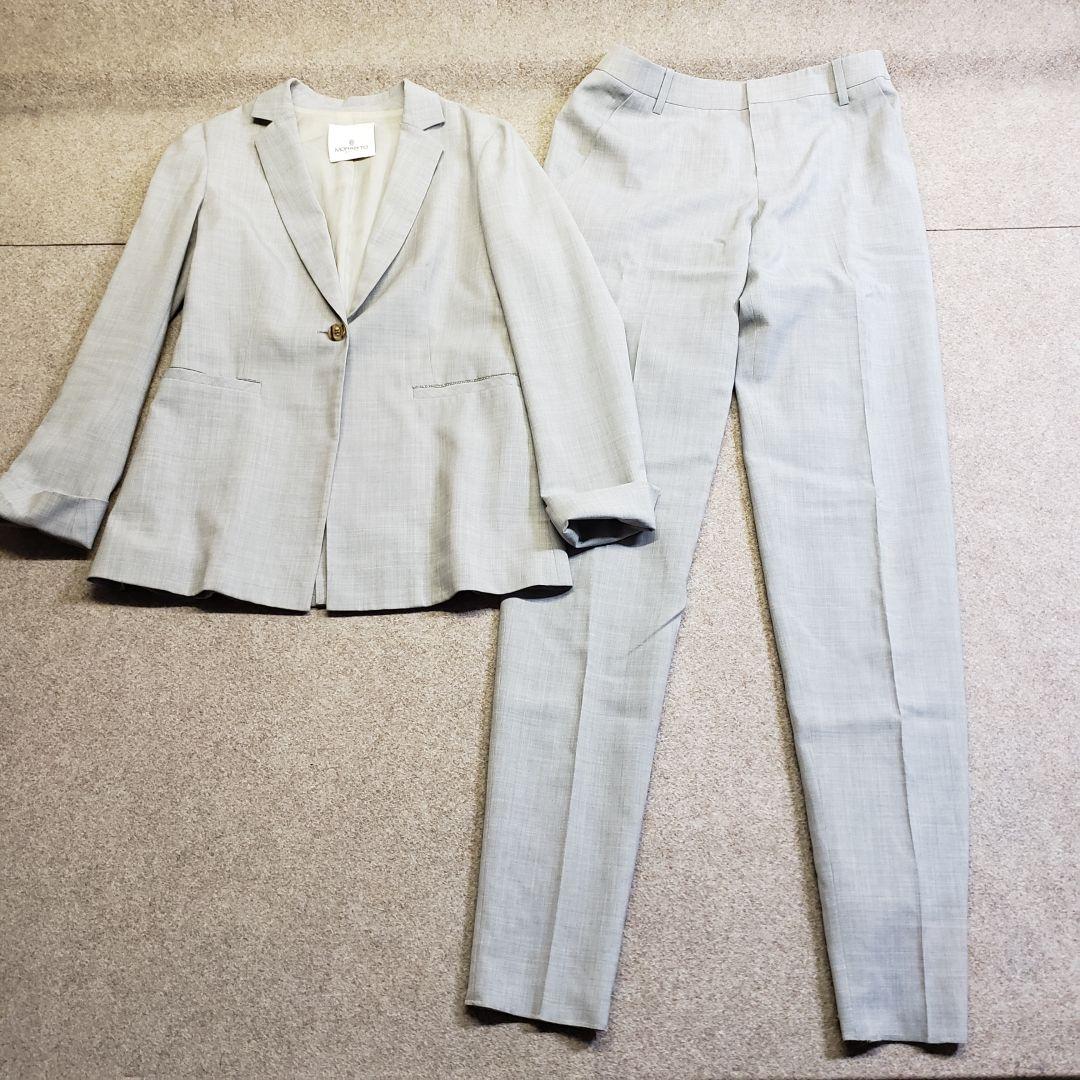 モラビト　パンツスーツ上下　セットアップ　グレー　38 u6542c