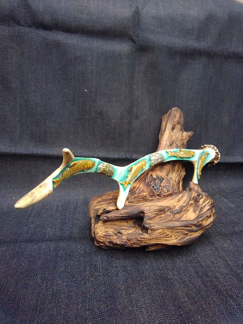 鮎の彫刻 鹿の角