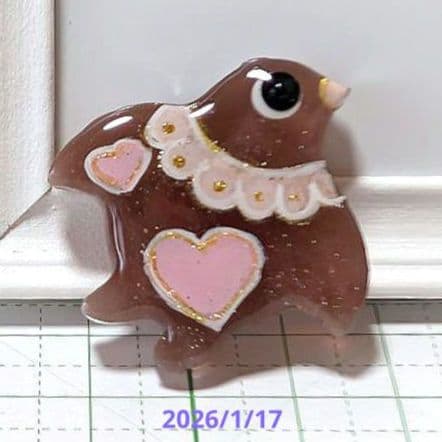 千鳥　レジンヘアゴム　チョコクッキー