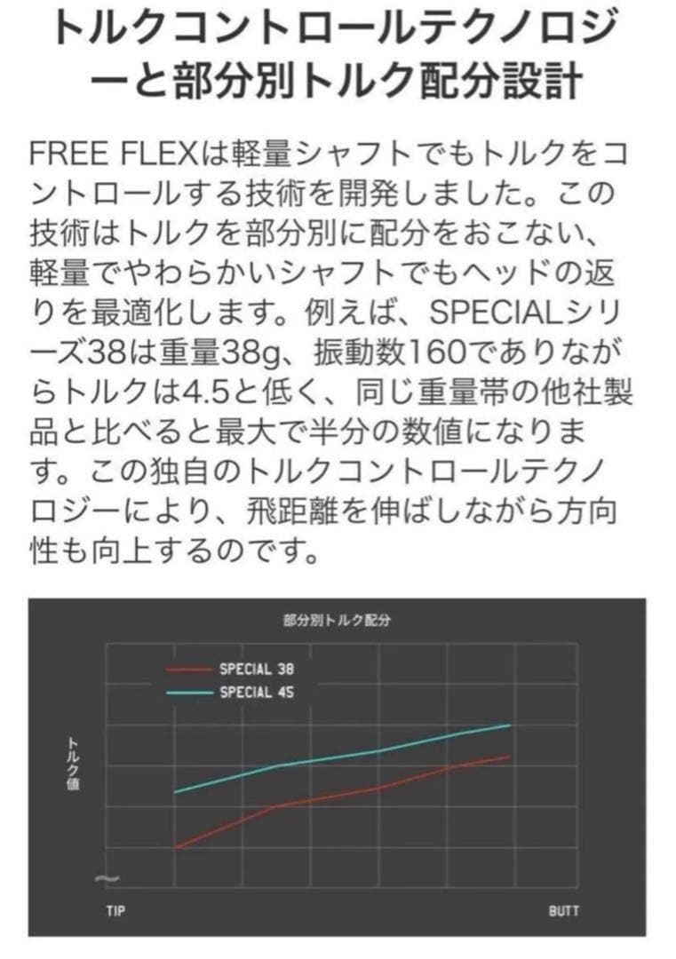 【新品】フリーフレックス　FreeFlex DR SPECIAL シャフト