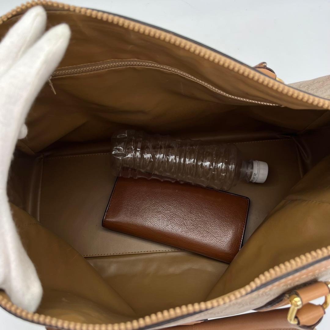 CELINE ボストンバッグ 手提げ ホワイトマカダム柄 トリオンフ 大容量