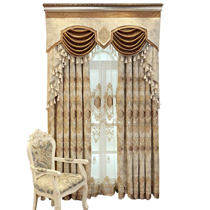 高級カーテン　刺繍カーテン　人気デザイン