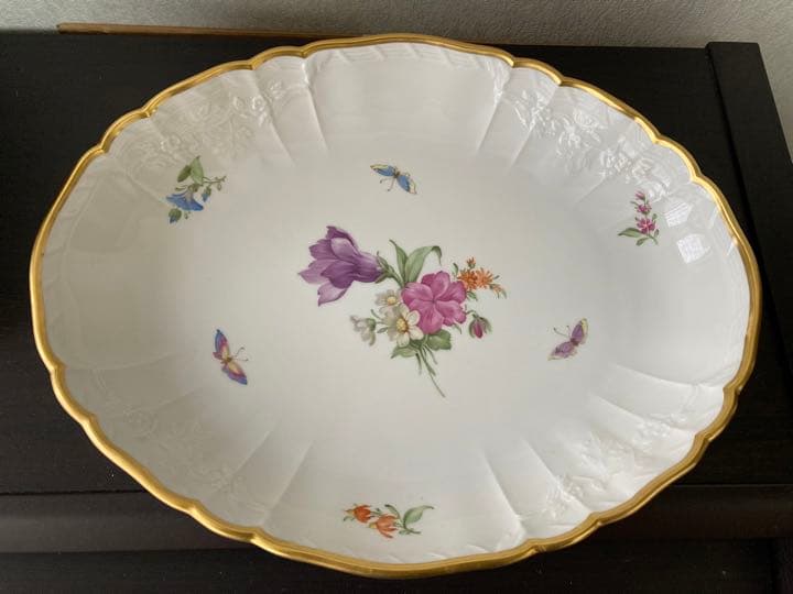 希少 ベルリン王立磁器製陶所 KPM オーバル型大皿 マイセン調