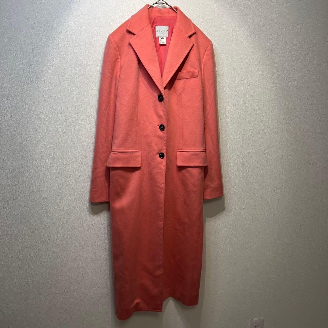 希少 CELINE マイケルコース期 上質 カシミヤ シルク チェスターコート